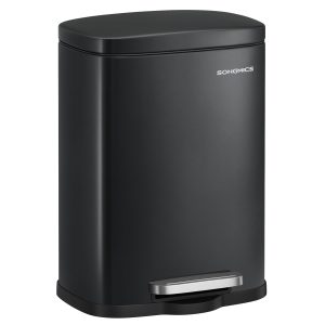 Steel pedal bin with soft-close mechanism and inner bucket, 5 L