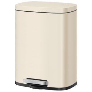 12L waste bin, pedal bin with inner bucket and soft-close mechanism, steel kitchen bin