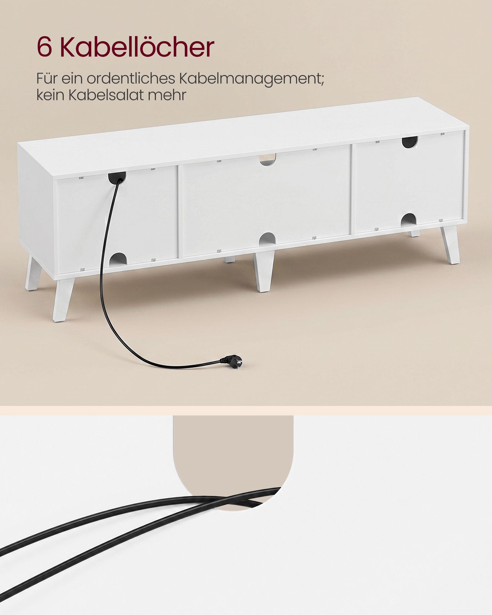 TV cabinet with adjustable shelf for TVs up to 65 inches