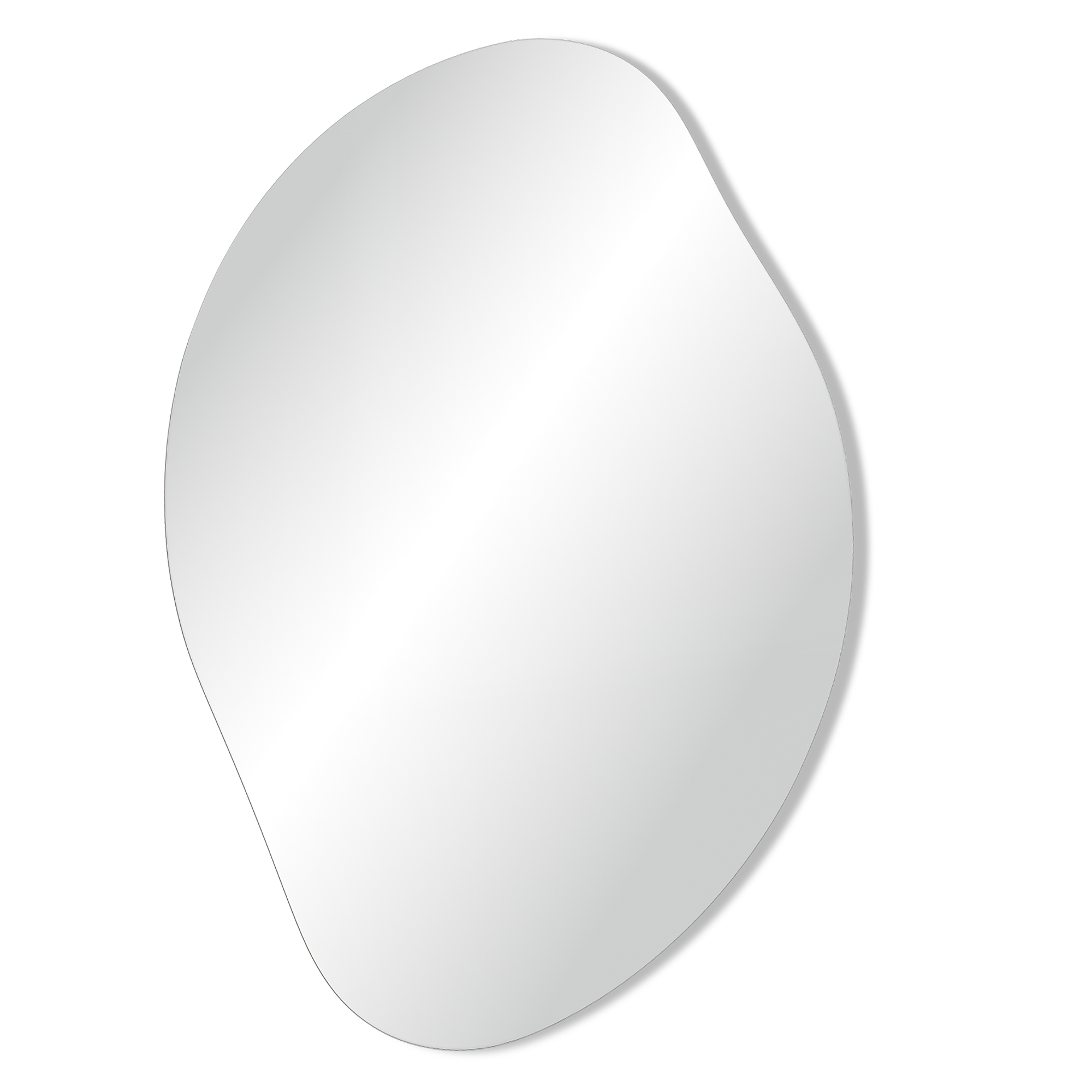 Wall mirror, frameless mirror in a flower-petal shape, asymmetrical