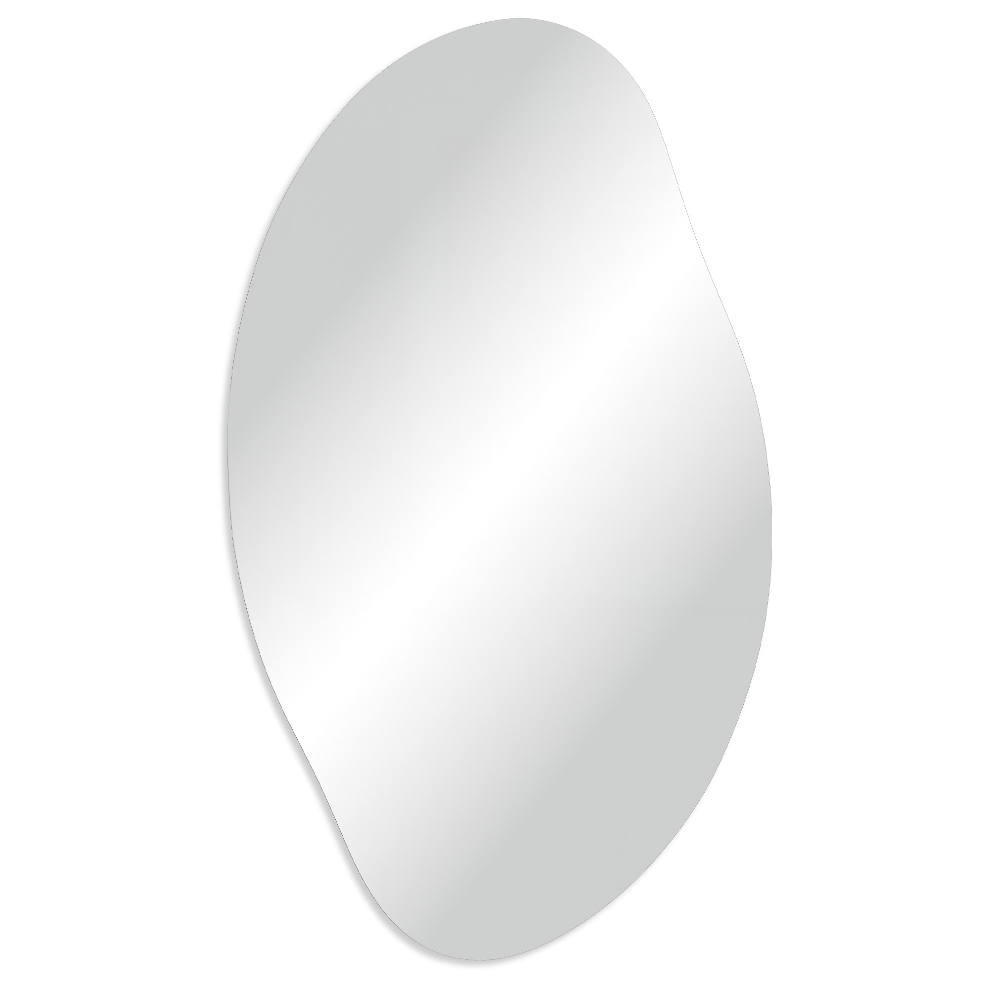 Wall mirror, frameless mirror in the shape of a flower petal, asymmetrical