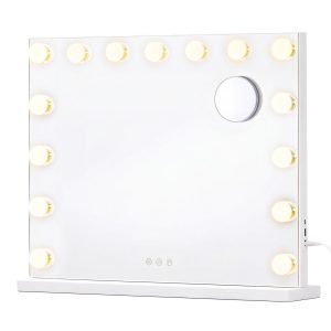 Hollywood make-up mirror with 15 dimmable LEDs