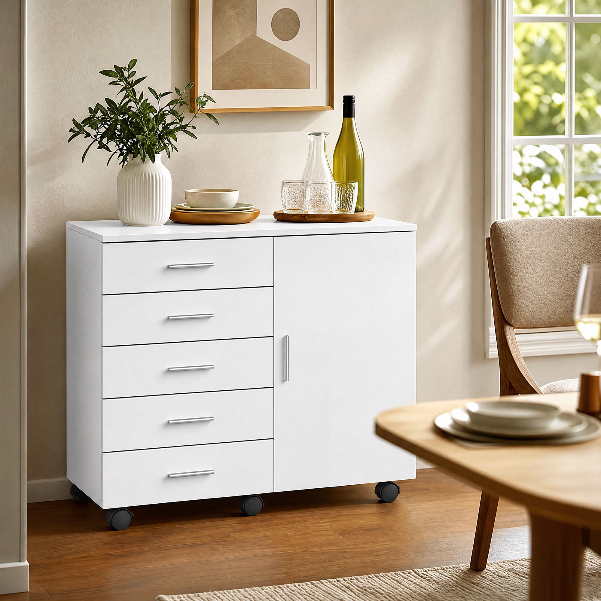Rolling cabinet, filing cabinet, cabinet with door - Image 5