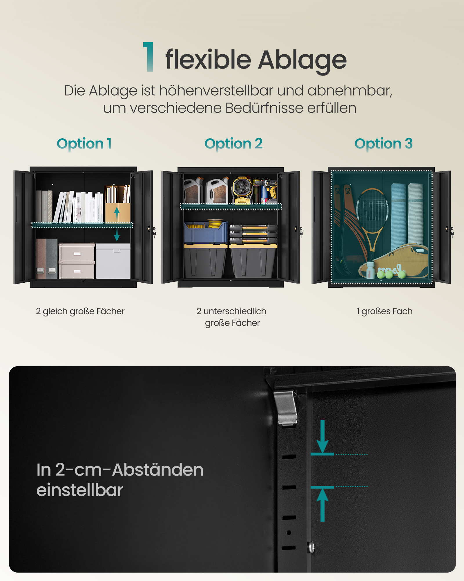 Lockable filing cabinet with 2 doors, 80 x 40 x 90 cm
