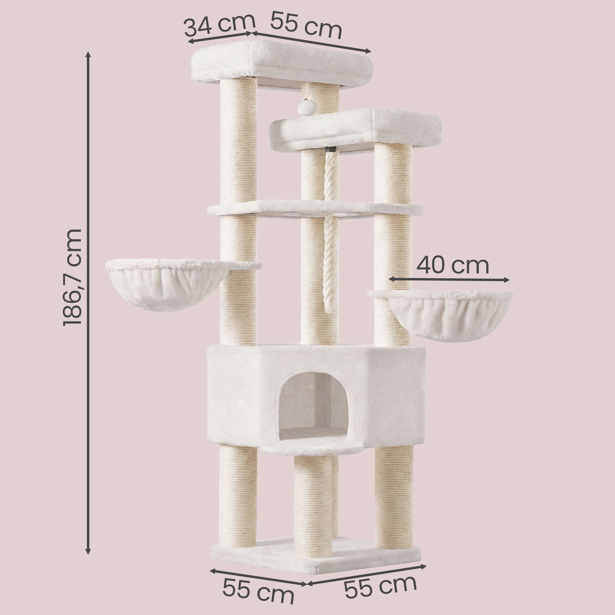 Cat tree, multi-level cat tree, thick sisal posts