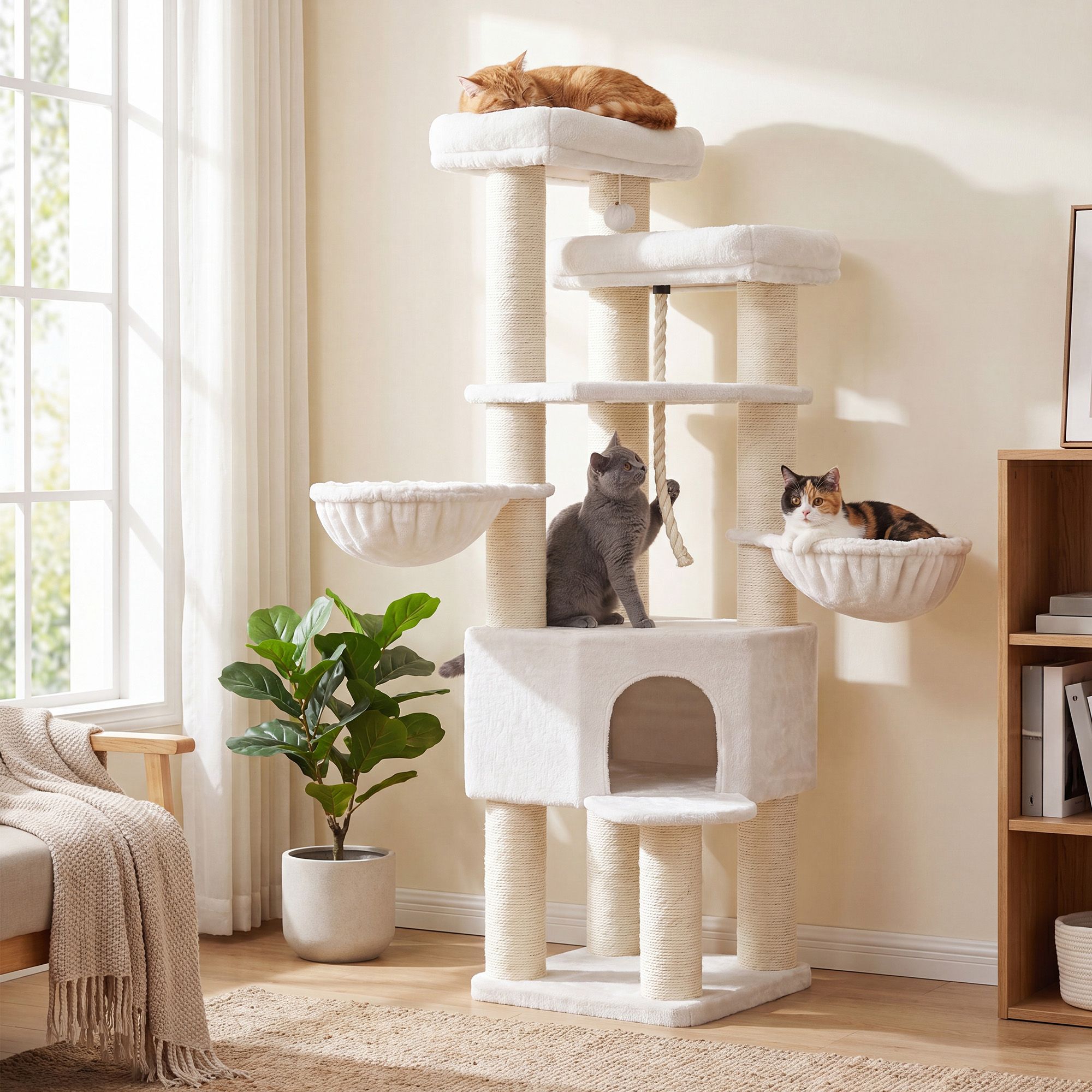 Cat tree, multi-level cat tree, thick sisal posts