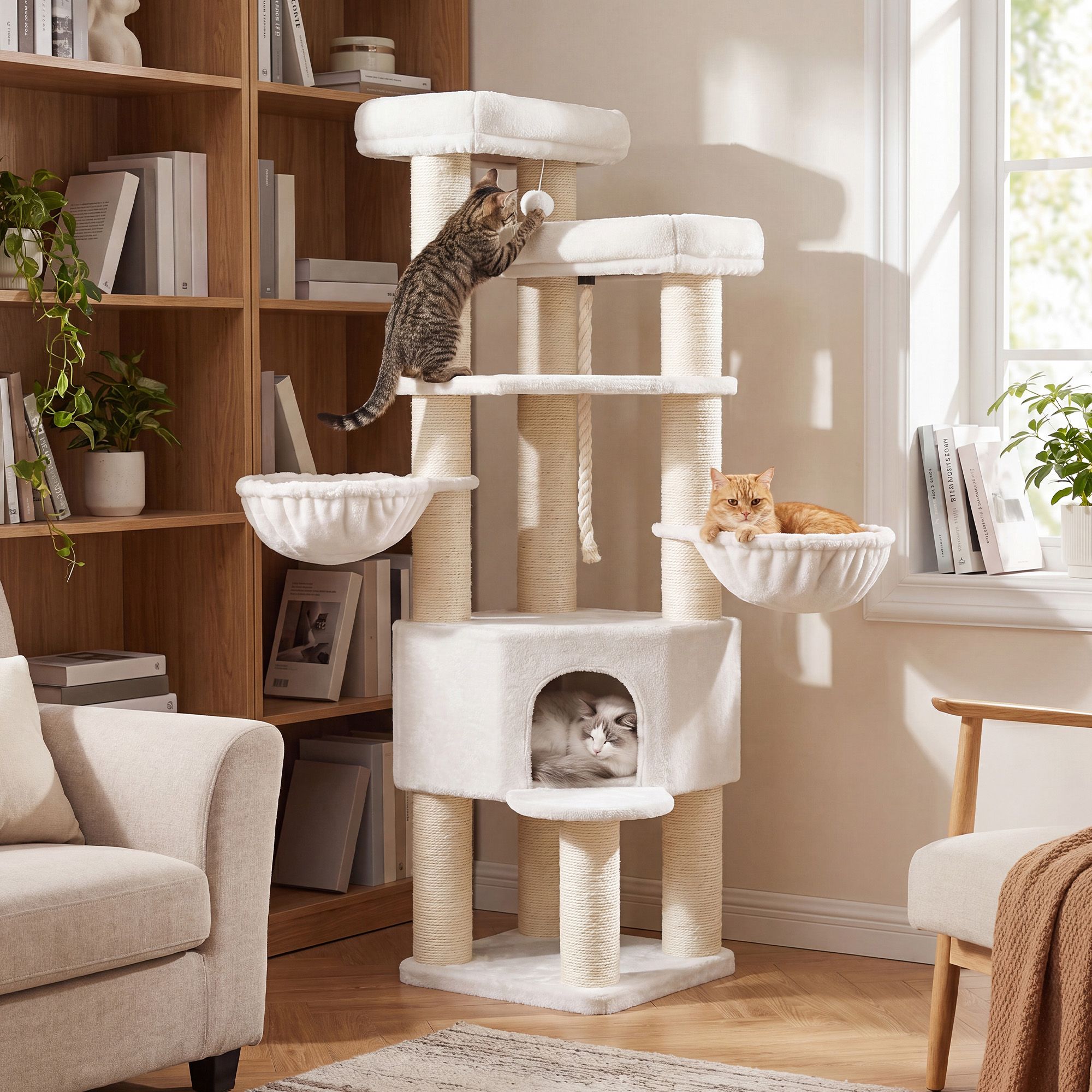Cat tree, multi-level cat tree, thick sisal posts