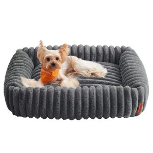 Lead-grey dog bed, 71 x 55 x 18 cm, orthopaedic, washable