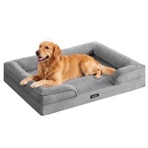 Orthopaedic dog bed, grey, 112 x 81 x 17 cm, removable cover