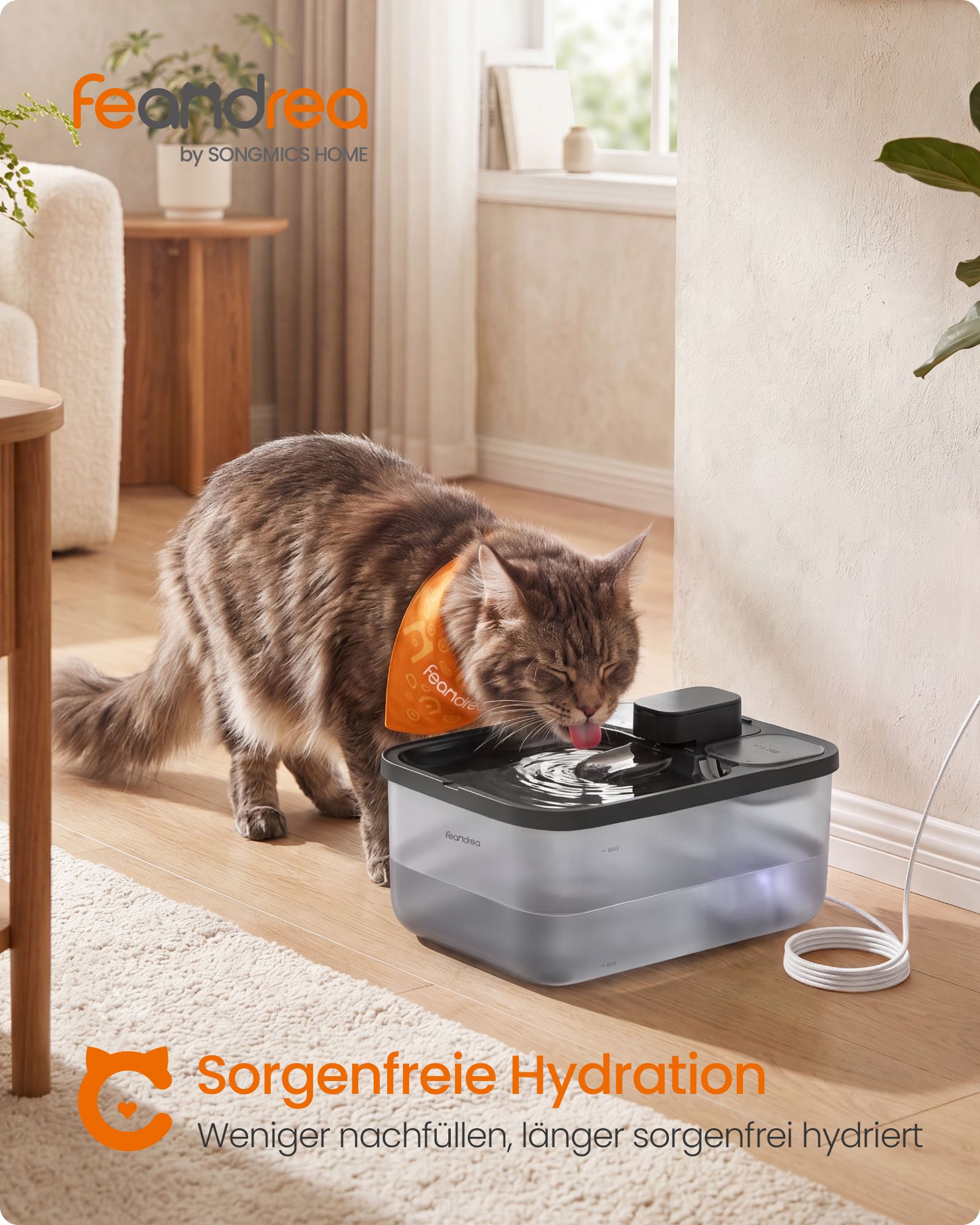 Kattebrønd, sort, 4,5 l, støjsvag, med 3 filtre - Billede 2