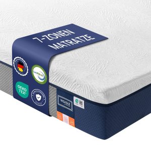 Mattress, 160 x 200 cm, double mattress made of gel memory foam, medium firm,