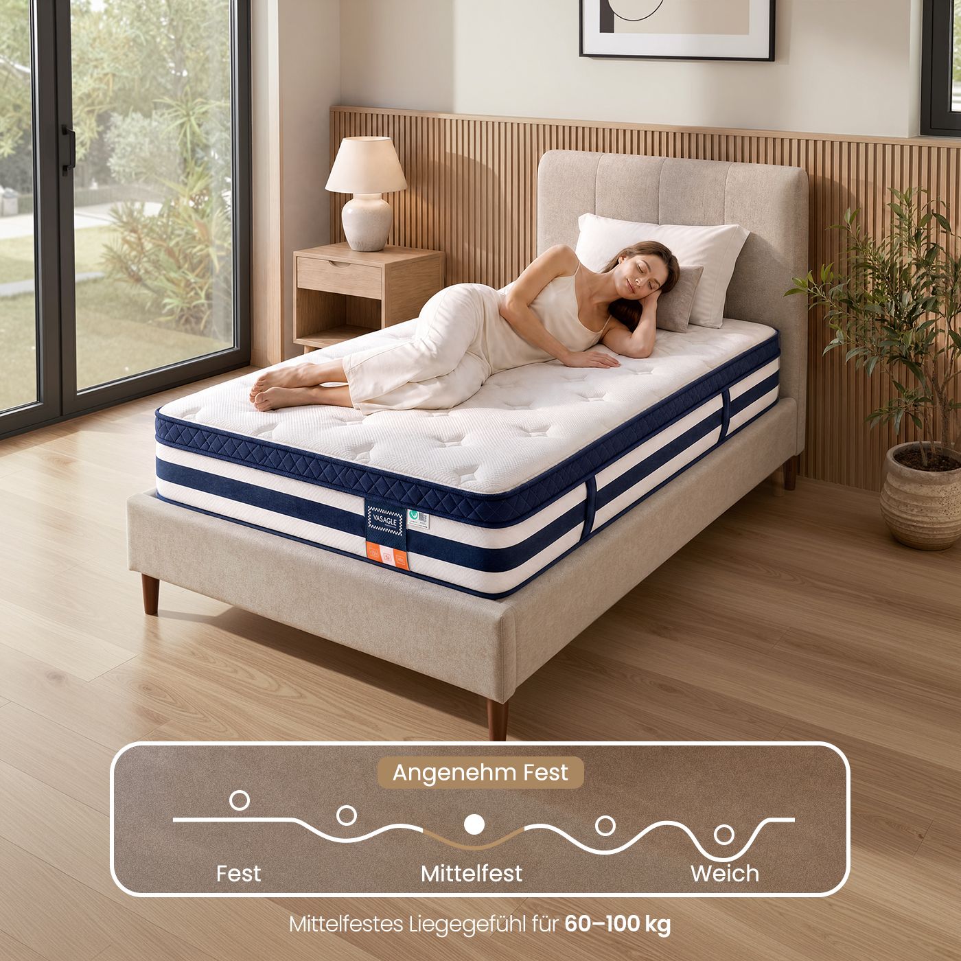 7-zone pocket spring mattress with gel memory foam