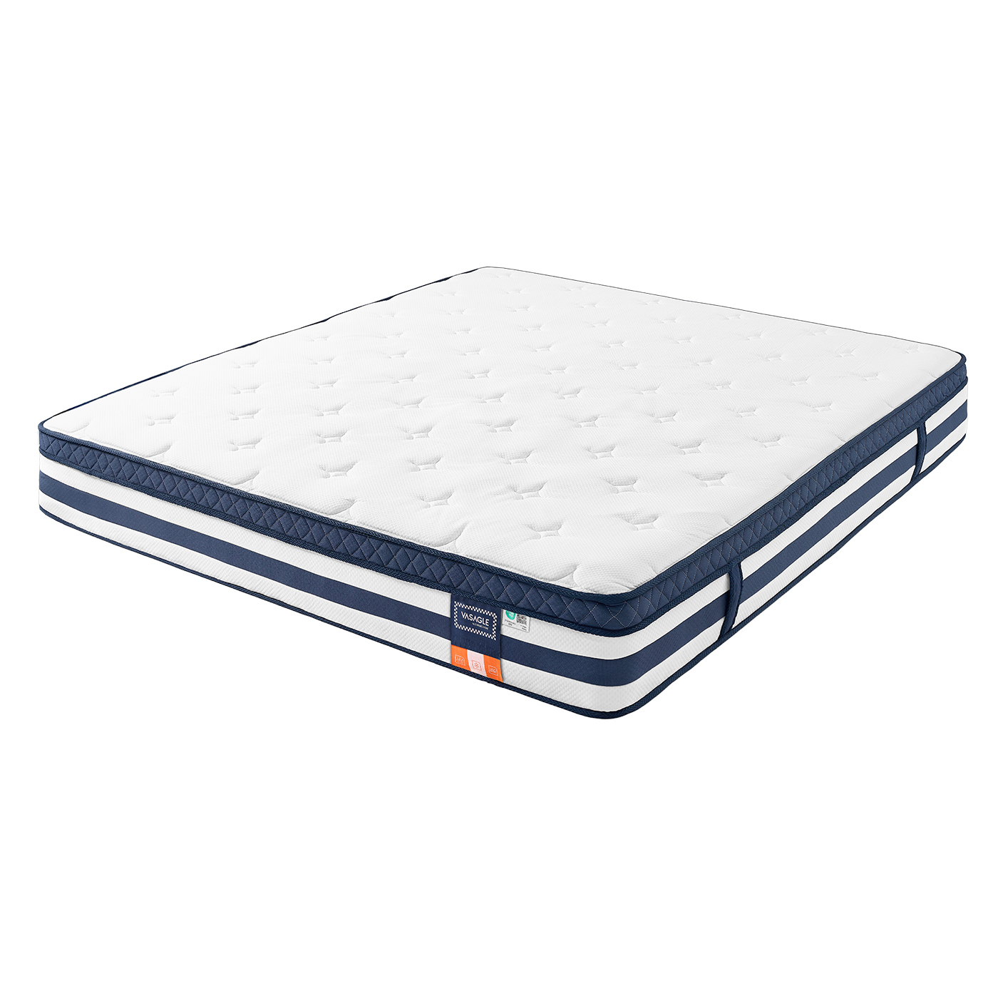 7-zone pocket spring mattress with gel memory foam, H3 medium firm, 180 x 200 x 25 cm, blue