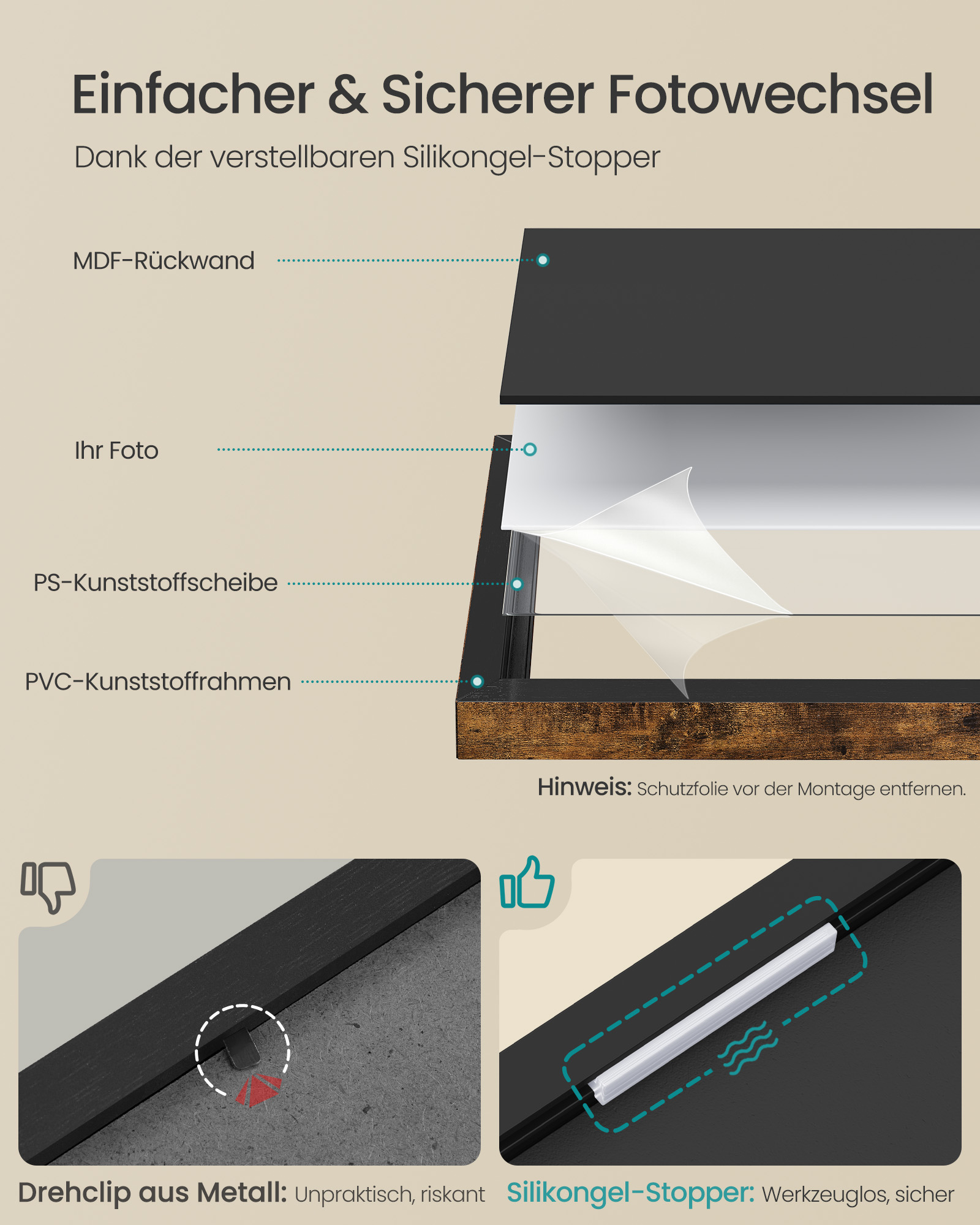 Tavlor, 10-pack i svart PVC, olika storlekar - Bild 6