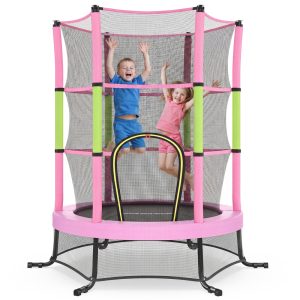 Children’s trampoline, 174 cm children’s trampoline with safety net, edge cover