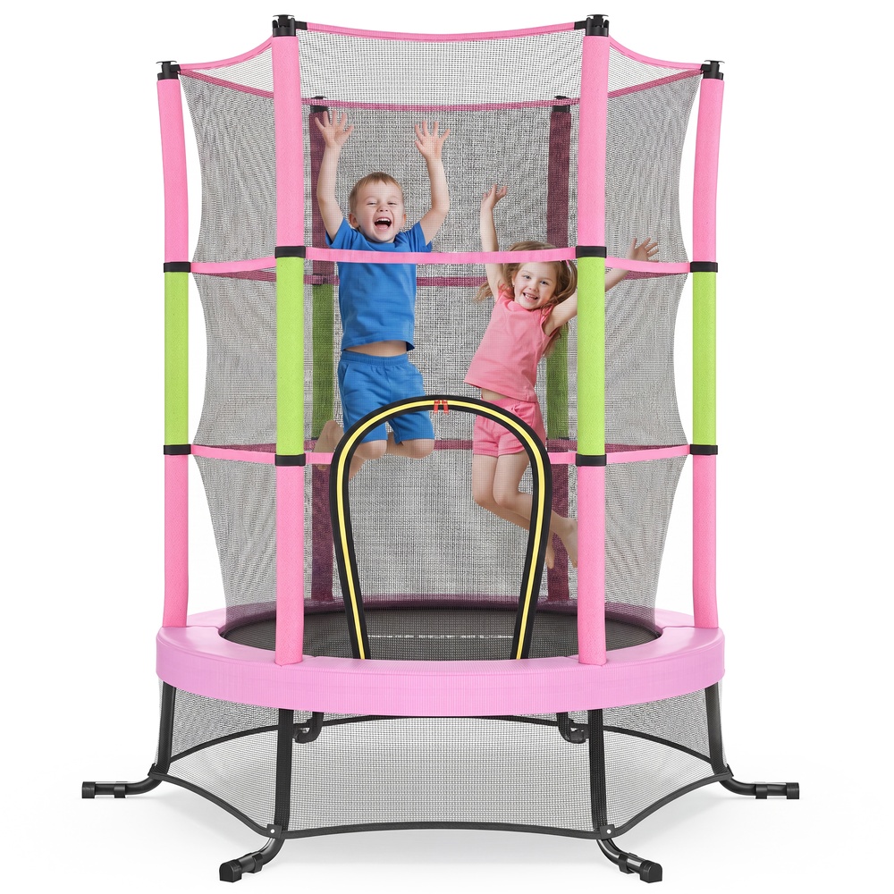 Children’s trampoline, 174 cm children’s trampoline with safety net, edge cover