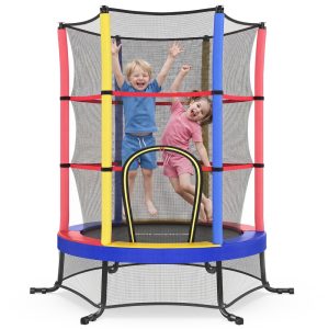 Children’s trampoline, 174 cm children’s trampoline with safety net, edge cover