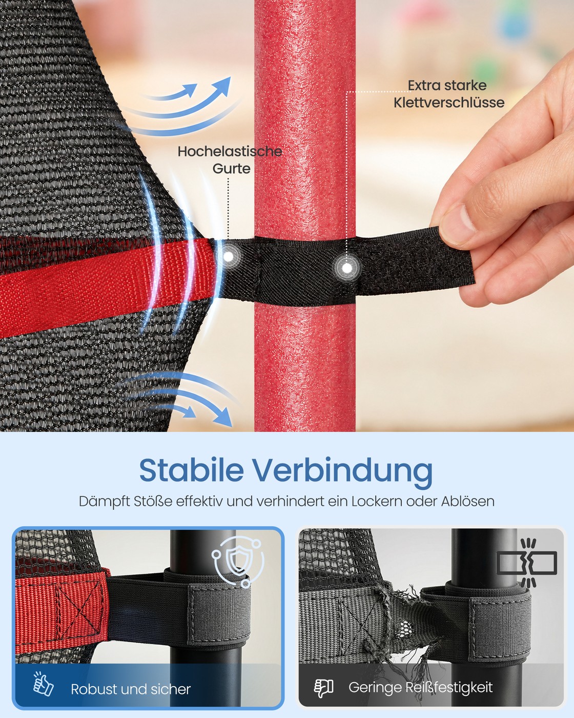 Trampolin til børn, 174 cm trampolin med sikkerhedsnet, kantbeskyttelse - Billede 7